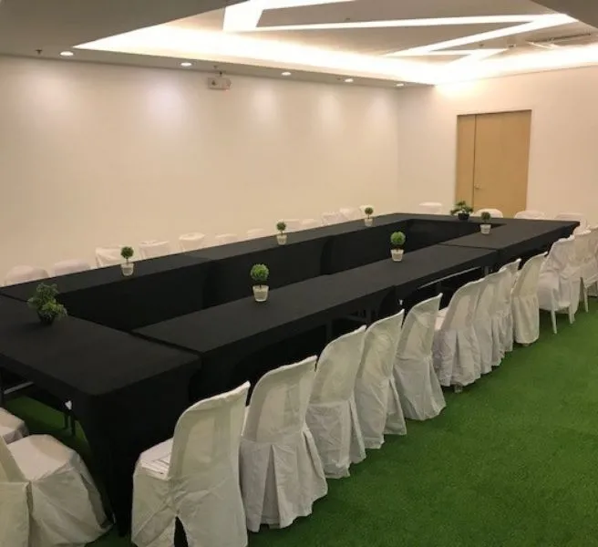 Room with chair coated with white coat